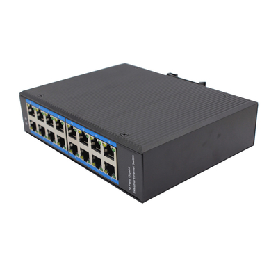 Μη διαχειριζόμενος Industrial Ethernet POE Switch 16*10/100Mbps RJ45 Port Din Rail Mount DC48V