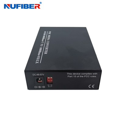 Μετατροπέας οπτικών μέσων από Gigabit POE 15W SFP σε RJ45 100/1000Mbps SFP σε UTP POE Media Converter