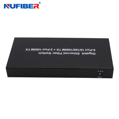 10/100/1000M μετατροπέας 8 λιμένων Rj45+2 SFP λιμένων οπτικών ινών Ethernet MEDIA διακοπτών