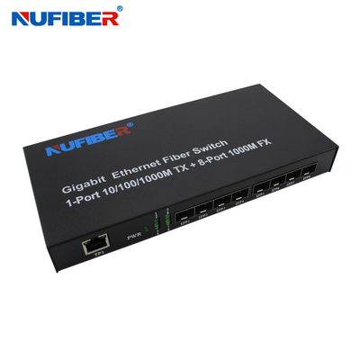 10/100/1000M μετατροπέας 8 λιμένων SFP+1 Rj45 λιμένων οπτικών ινών Ethernet MEDIA διακοπτών