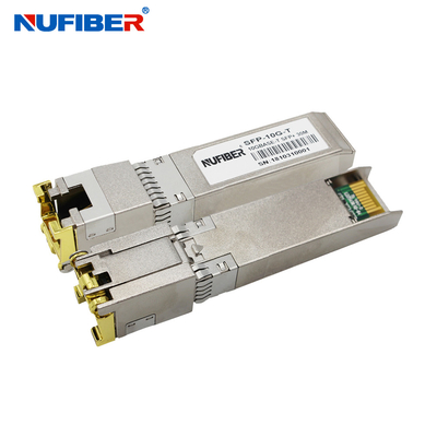 10gbase-τ ενότητα χαλκού RJ45 CAT6A 30m Ethernet SFP