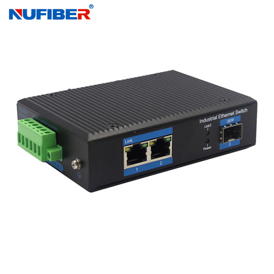 10 / 100/1000M διακόπτης σημείου εισόδου Ethernet 2 λιμένων, βιομηχανικός μετατροπέας RJ45 MEDIA SFP