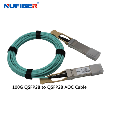 Οπτικό ενεργό QSFP28 σε QSFP28 καλώδιο 100G 26AWG AOC Ethernet