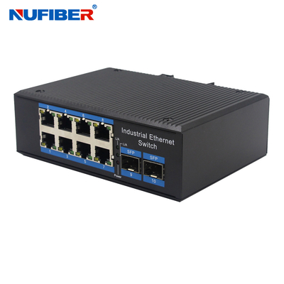 Βιομηχανικός λιμένας διακοπτών 8x10/100/1000base-τ SFP Ethernet Unmanaged