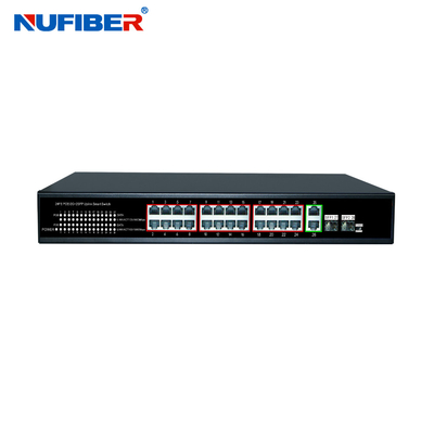 COem 4 8 16 διακόπτης 48V 10/100/1000M σημείου εισόδου Ethernet δικτύων CCTV Gigabit 24 λιμένων