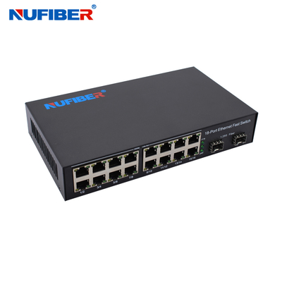 Διακόπτης DC12V Gigabit SFP Ethernet 16x10/100/1000M 2x1000M SFP UTP