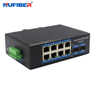 Διακόπτης 2 IP40 10Port Gigabit SFP Ethernet 1000M έως 8 10/100/1000M βιομηχανικό Unmanaged
