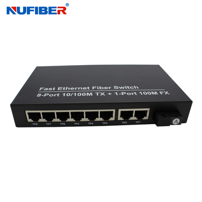 Ενιαίος διακόπτης λιμένων διακοπτών DC5V 2A 8 Rj45 Ethernet ινών τρόπου της FCC
