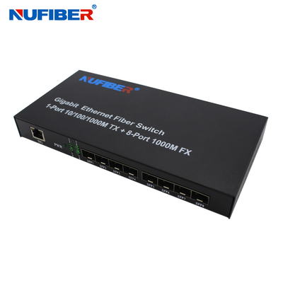 10/100/1000M μετατροπέας 8 λιμένων SFP+1 Rj45 λιμένων οπτικών ινών Ethernet MEDIA διακοπτών
